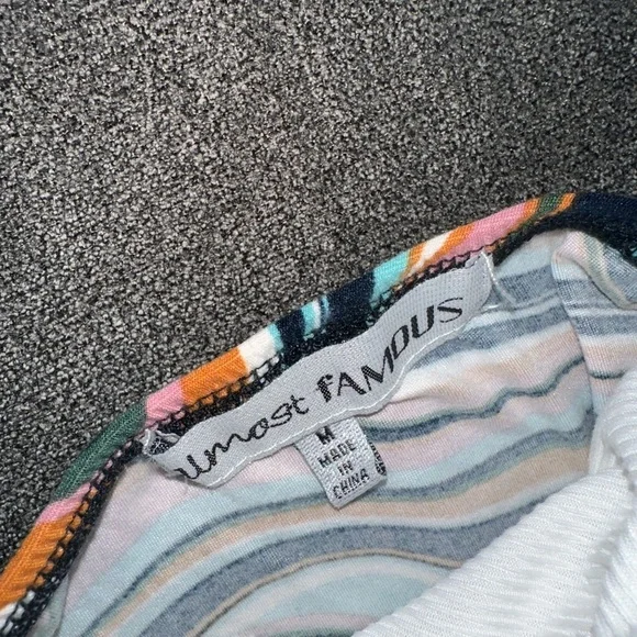 Y2K Swirl Print Ruched Midi Dress Asymmetrical Hem Retro - Picture 4 of 7